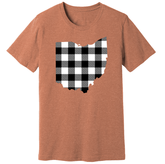 Ohio Black and White Plaid tee