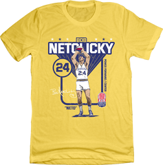 Bob Netolicky Action ABA Player T-shirt Yellow Old School Shirts