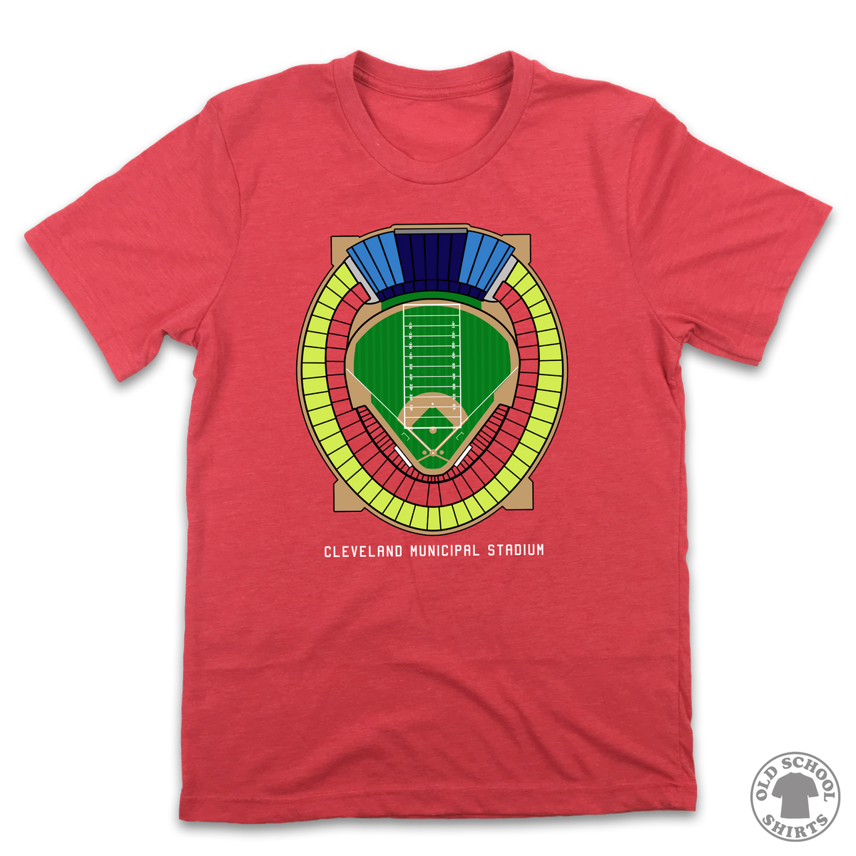 Cleveland Municipal Stadium Seating Chart - Old School Shirts- Retro Sports T Shirts