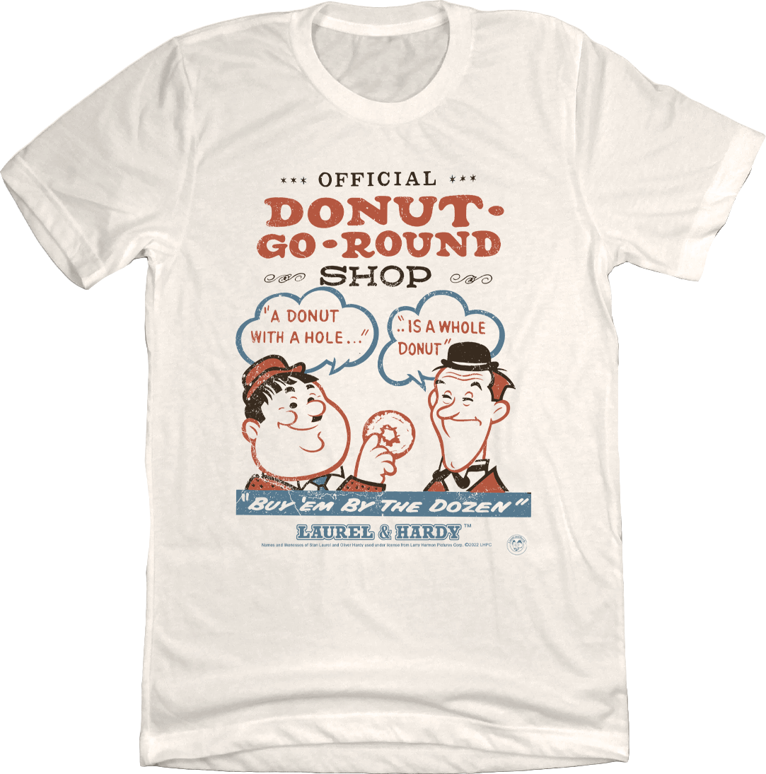 Donut-Go-Round Laurel and Hardy T-shirt white