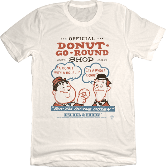 Donut-Go-Round Laurel and Hardy T-shirt white