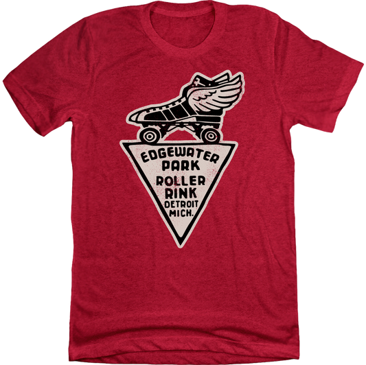 Edgewater Park Roller Rink Detroit red T-shirt Old School Shirts