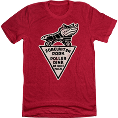 Edgewater Park Roller Rink Detroit red T-shirt Old School Shirts
