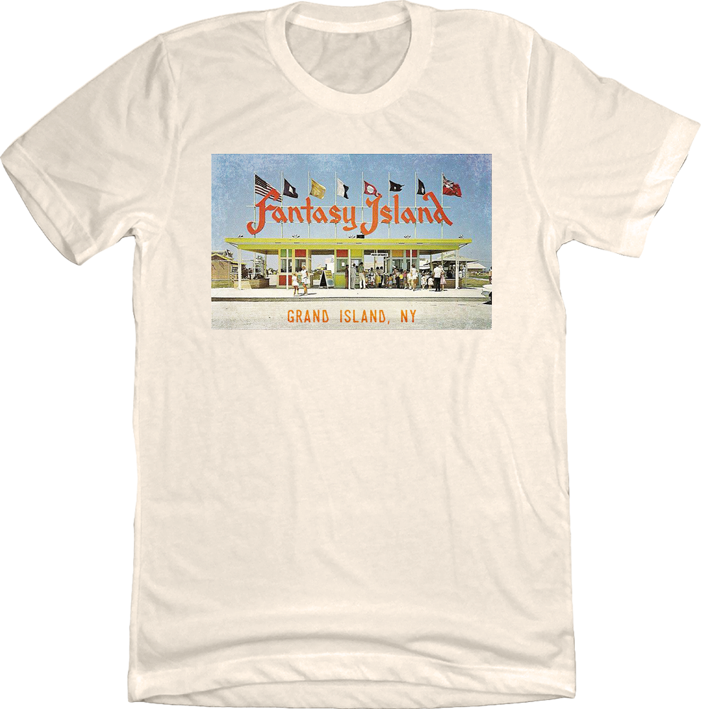Fantasy Island Amusement Park Buffalo Natural White T-shirt Old School Shirts