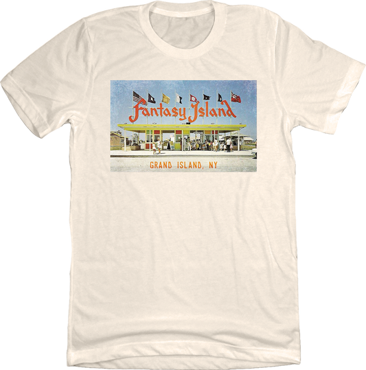 Fantasy Island Amusement Park Buffalo Natural White T-shirt Old School Shirts