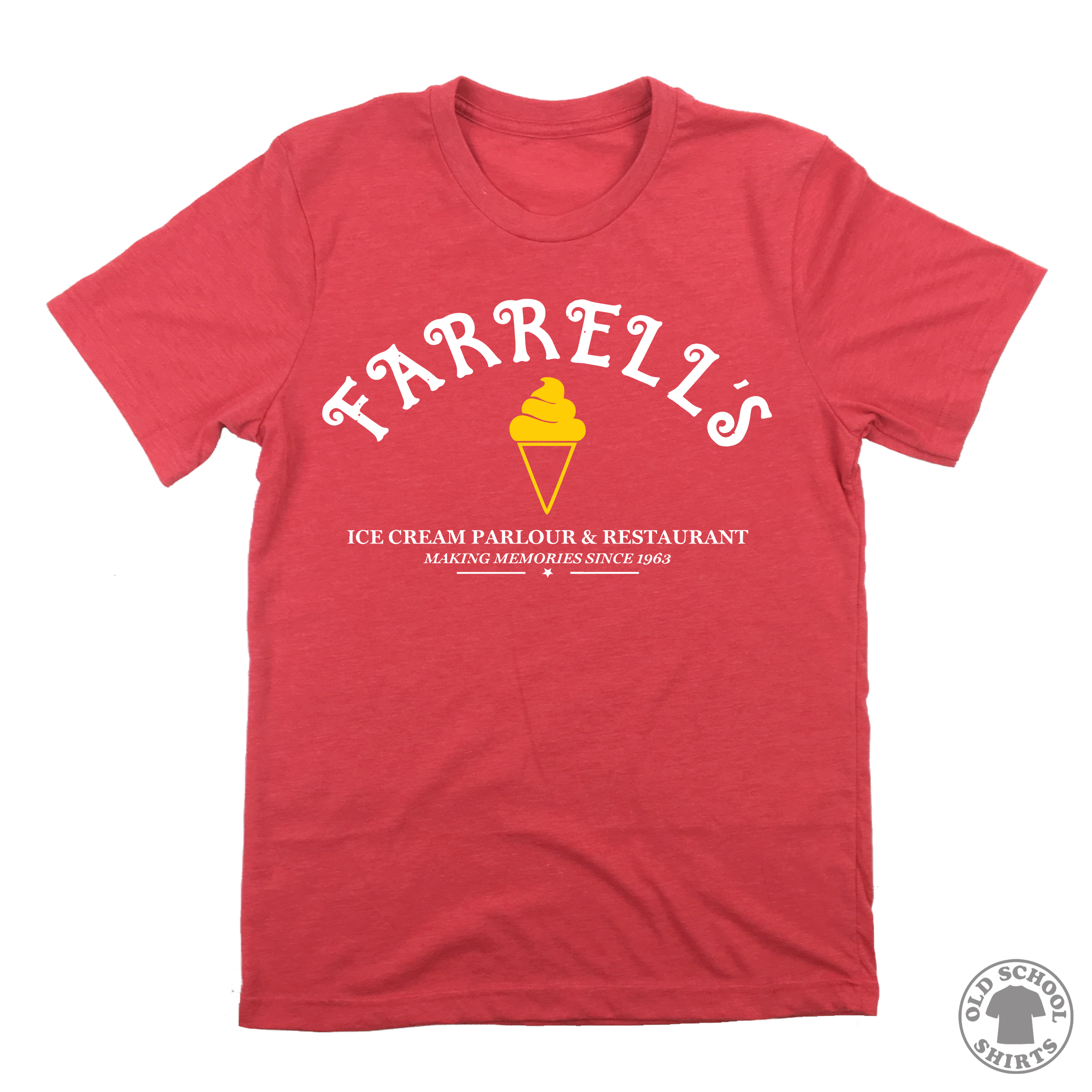 Farrell's Ice Cream Parlour - Ice Cream Cone Logo - Old School Shirts- Retro Sports T Shirts
