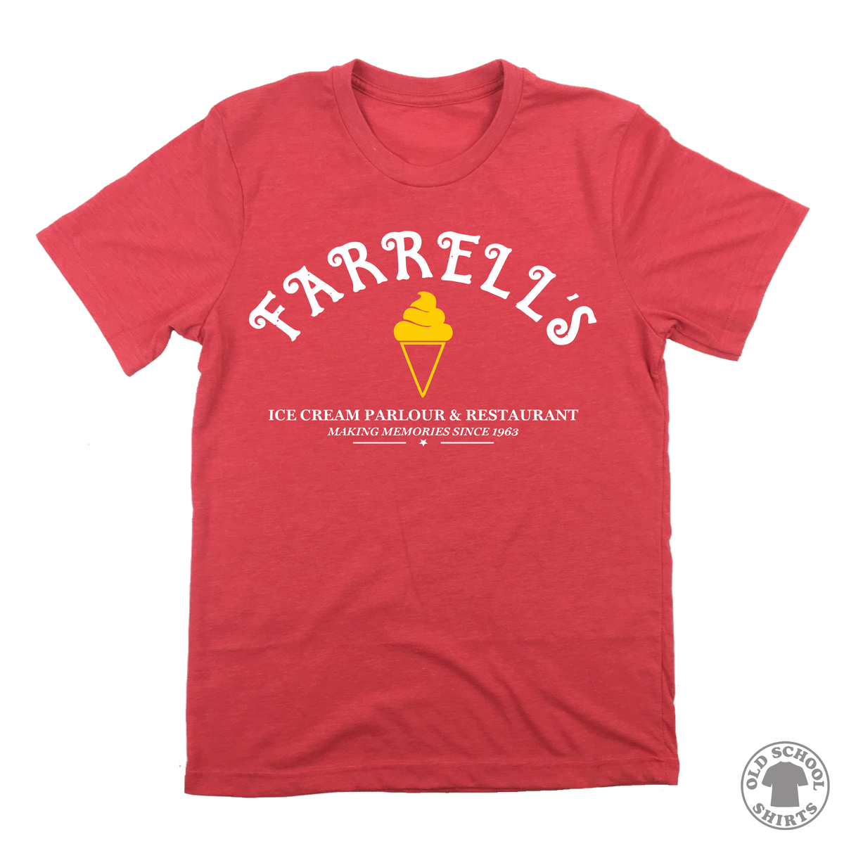 Farrell's Ice Cream Parlour - Ice Cream Cone Logo - Old School Shirts- Retro Sports T Shirts