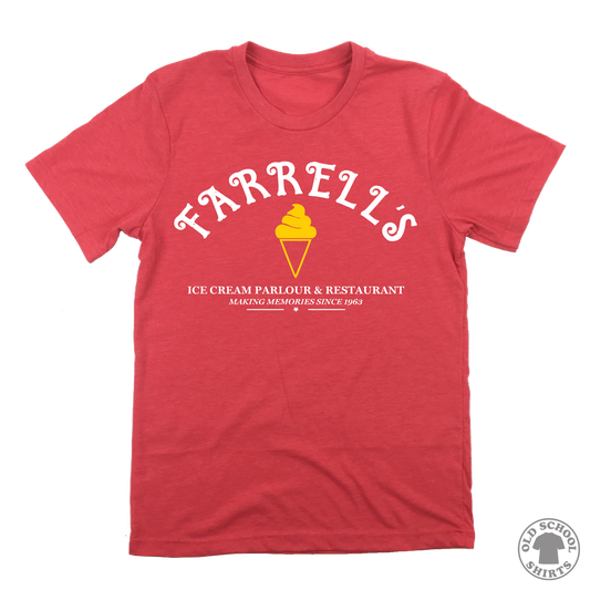 Farrell's Ice Cream Parlour - Ice Cream Cone Logo - Old School Shirts- Retro Sports T Shirts