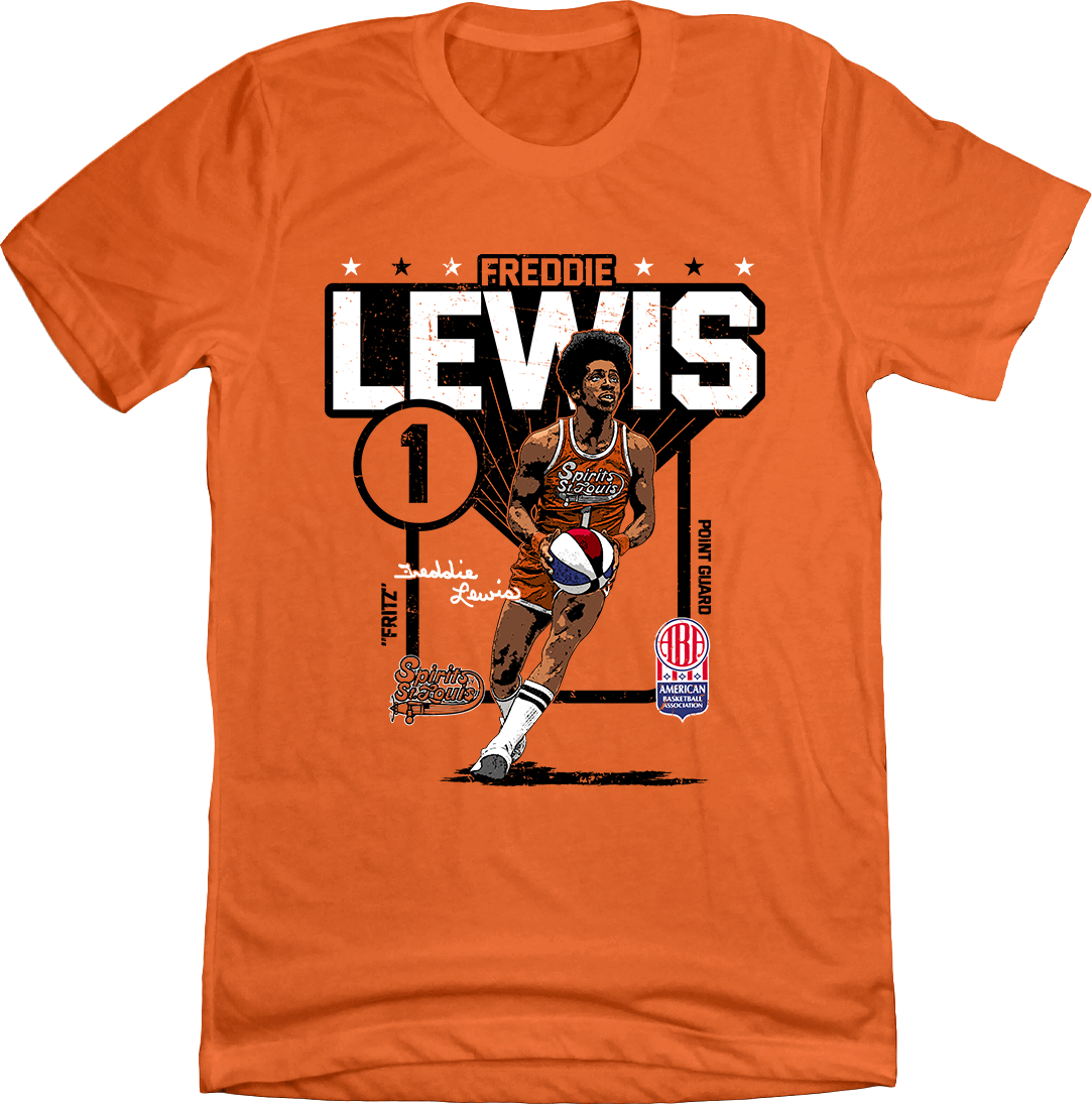 Freddie Lewis ABA Action Player Tee orange Old School Shirts