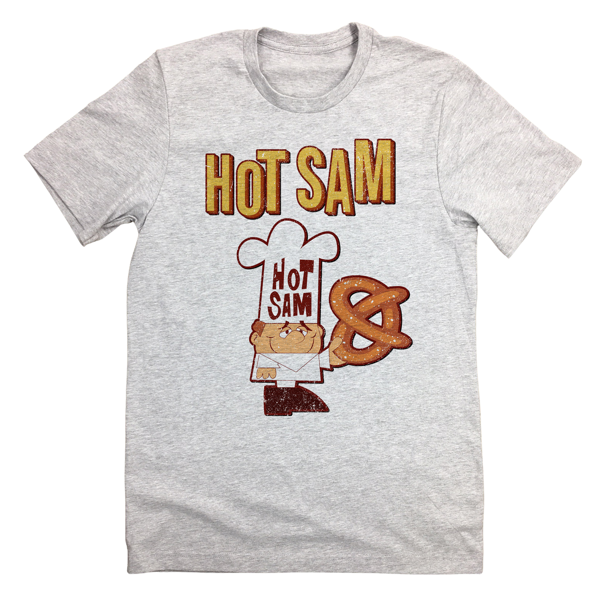 Hot Sam Pretzels Color Logo grey T-shirt Old School Shirts