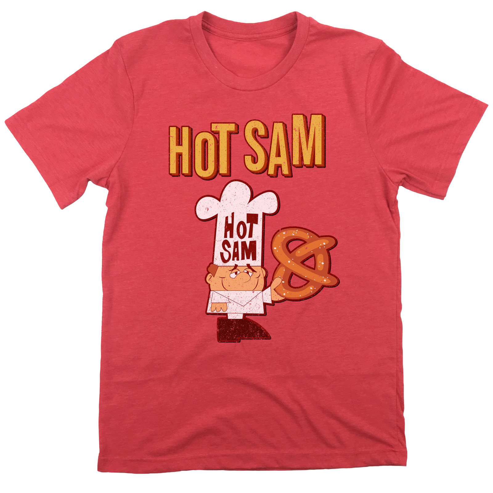 Hot Sam Pretzels Color Logo red T-shirt Old School Shirts