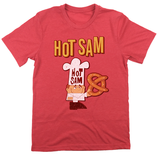 Hot Sam Pretzels Color Logo red T-shirt Old School Shirts