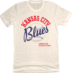 Kansas City Blues AAA Baseball natural white T-shirt