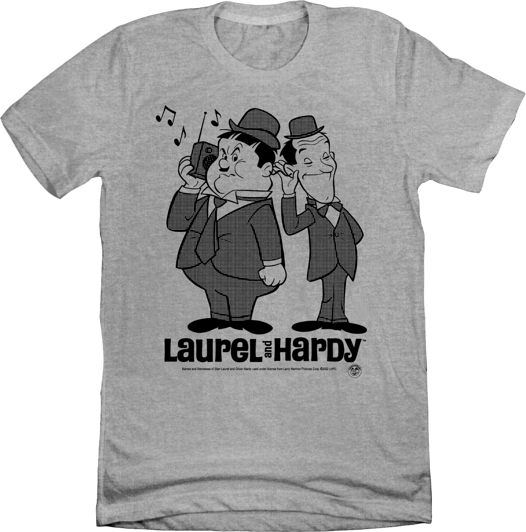 Laurel & Hardy Radio T-shirt gray Old School Shirts