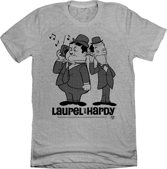 Laurel & Hardy Radio T-shirt gray Old School Shirts