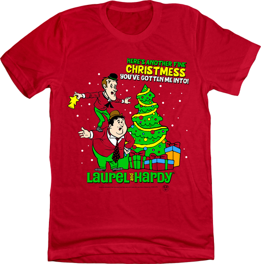 Laurel & Hardy Christ-mess T-shirt red Old School Shirts