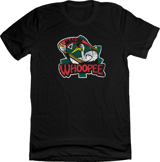 Macon Whoopee Hockey Black T-shirt Old School Shirts