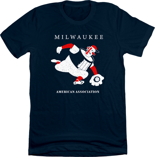 Milwaukee Baseball American Association T-shirt Navy Blue Old School Shirts