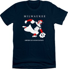 Milwaukee Baseball American Association T-shirt Navy Blue Old School Shirts