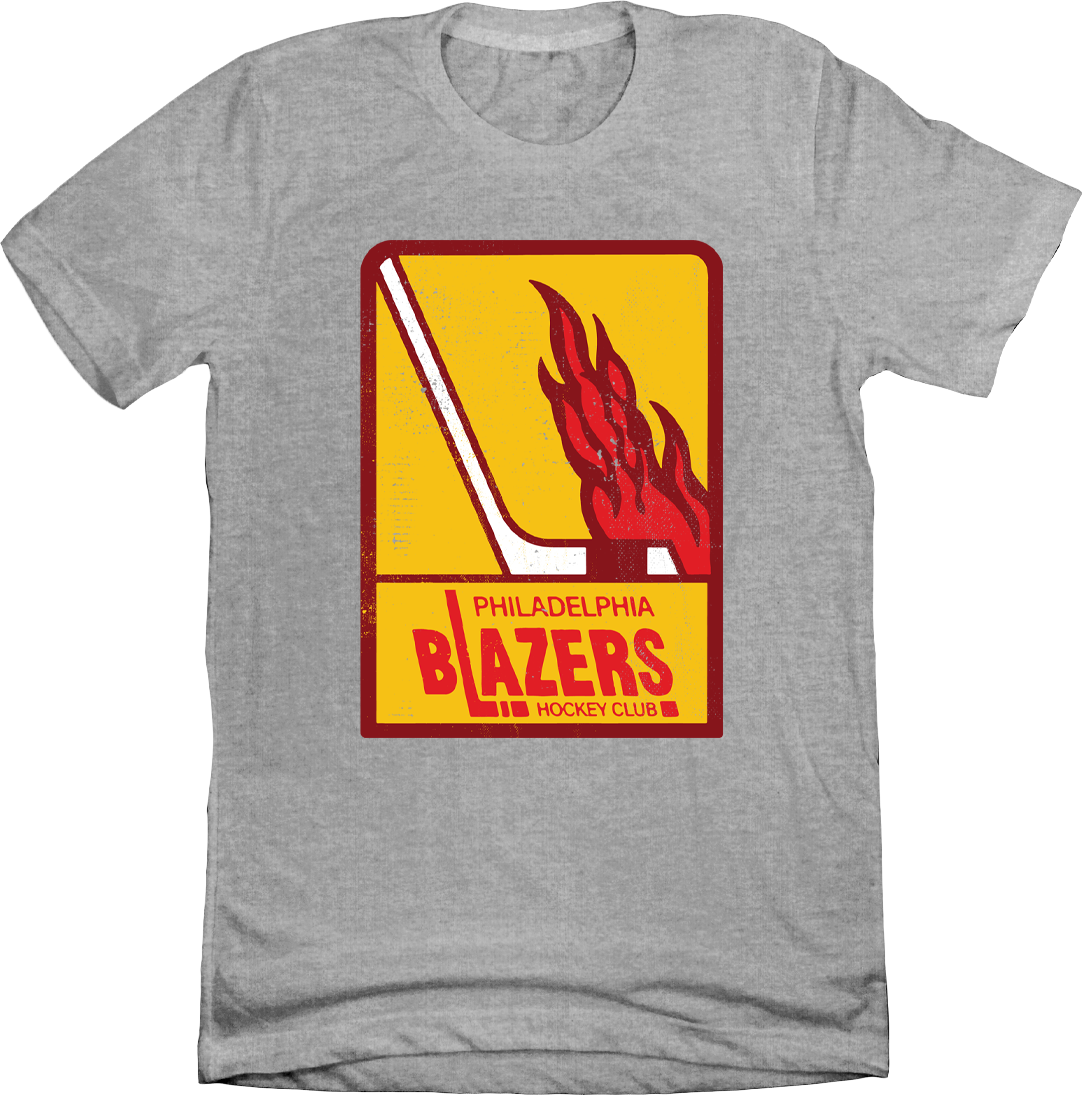 Philadelphia Blazers Color Logo T-shirt Grey Old School Shirts