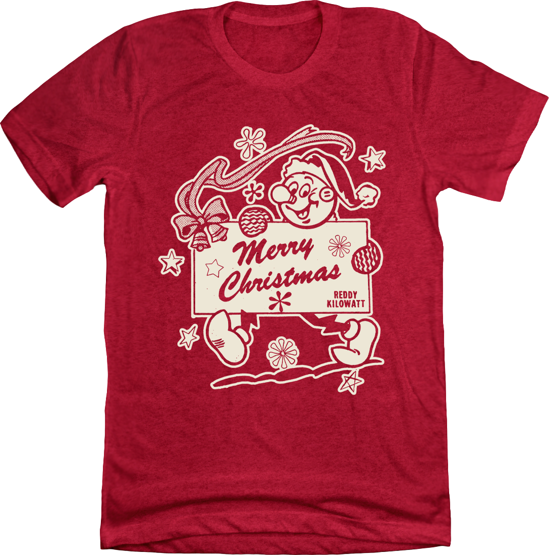 Merry Christmas - Reddy Kilowatt Red T-shirt Old School Shirt