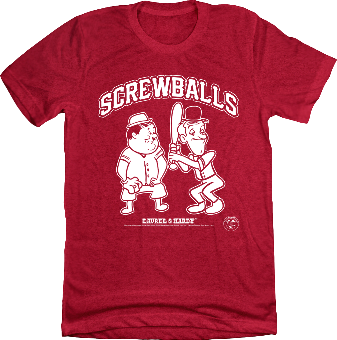 Laurel & Hardy Screwballs T-shirt red Old School Shirts