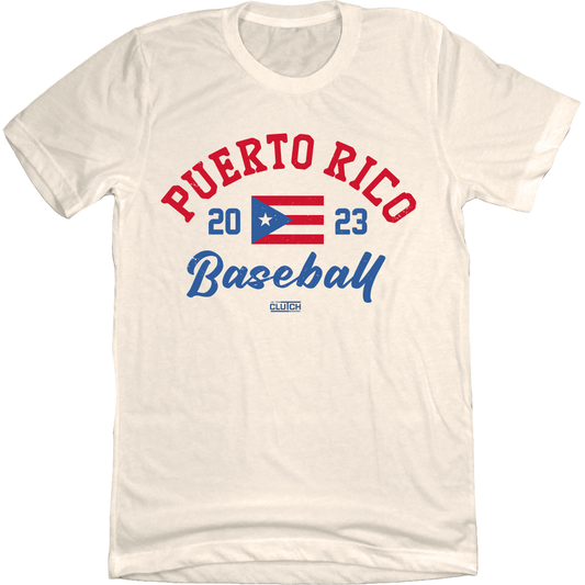 Puerto Rico 2023 Baseball Natural White T-shirt Old School Shirts