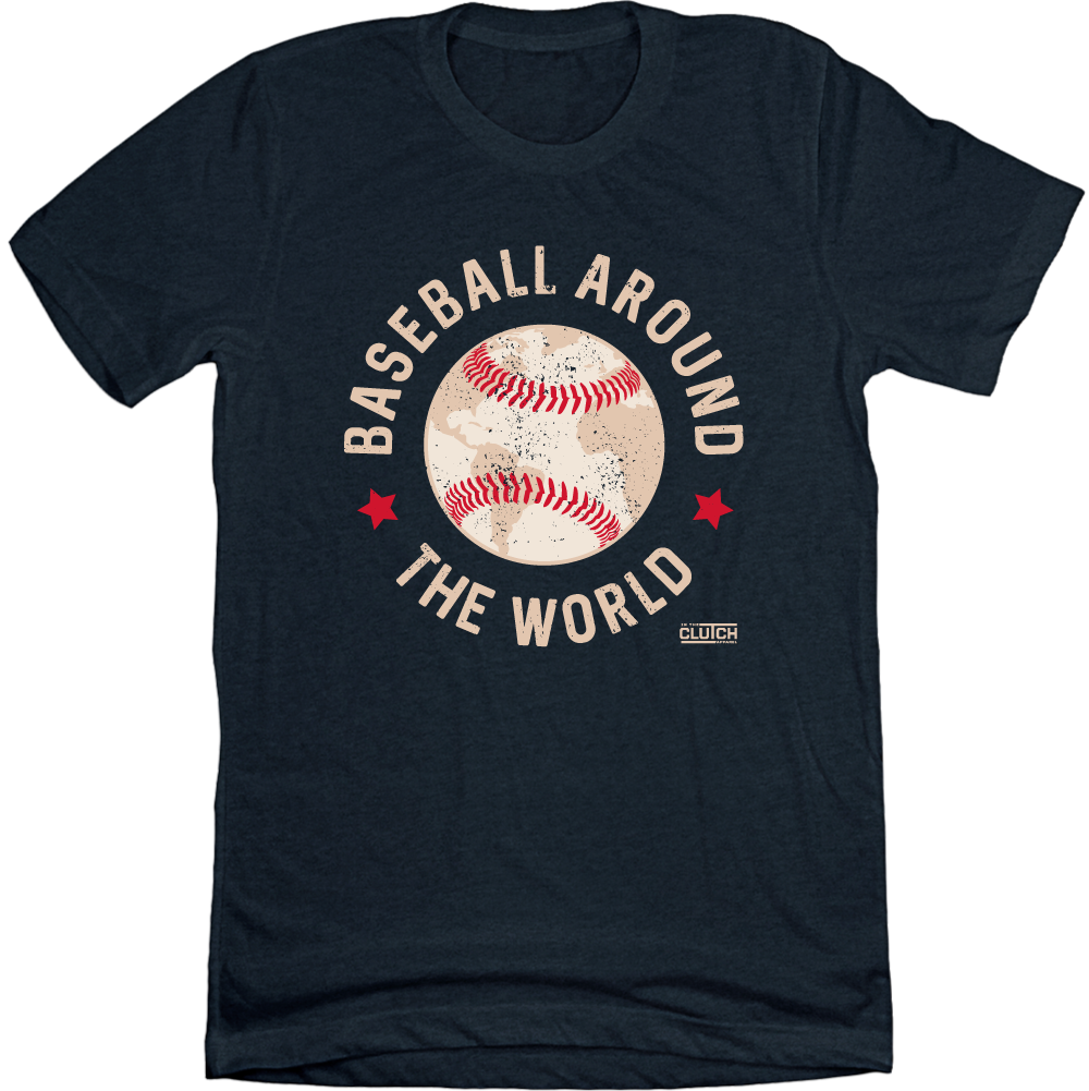 Baseball Around the World navy T-shirt Old School Shirts