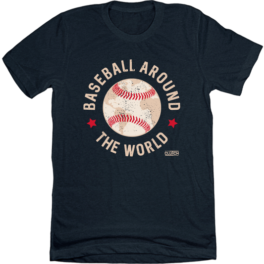 Baseball Around the World navy T-shirt Old School Shirts
