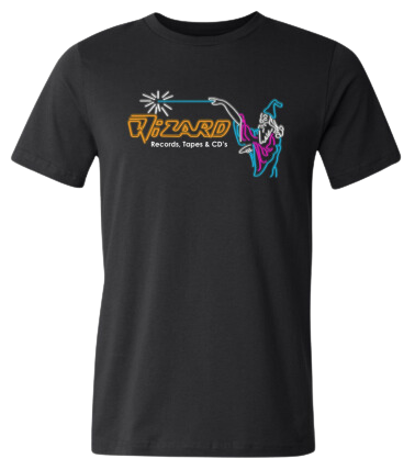 Wizard Records, CDs, and Tapes T-shirt black Old School Shirts