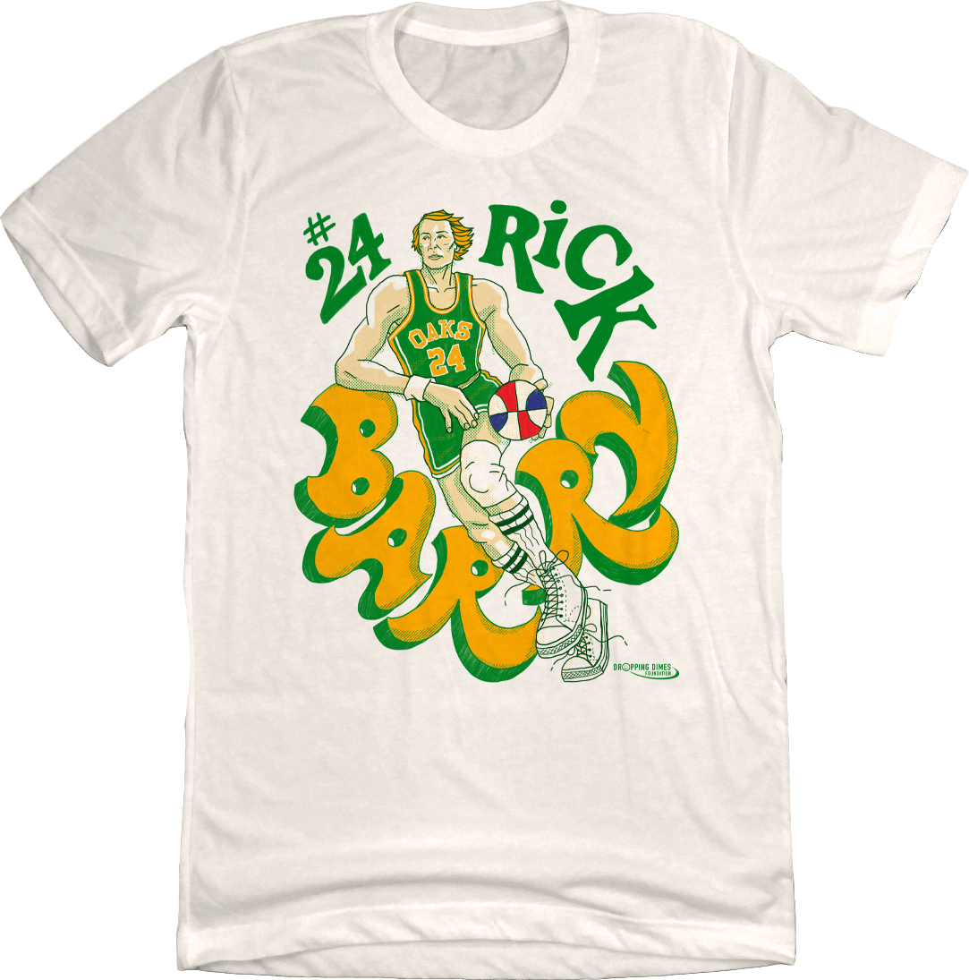 Official Rick Barry ABA Action Player Tee Natural White Old School Shirts