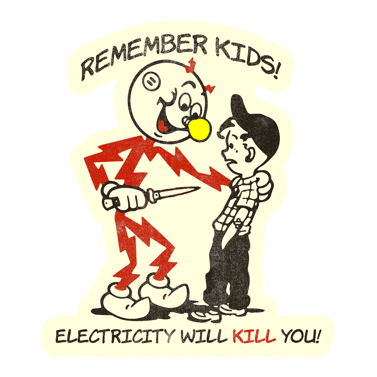 Electricity Kills Sticker