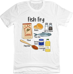 Fish Fry Ingredients Old School Shirts White