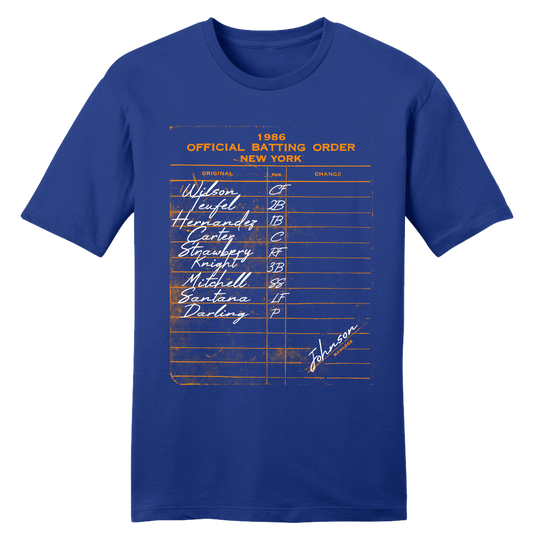1986 New York NL Batting Lineup Tee