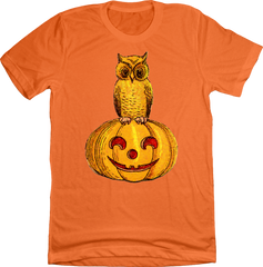Owl on Jack O'lantern T-shirt orange Old School Shirts