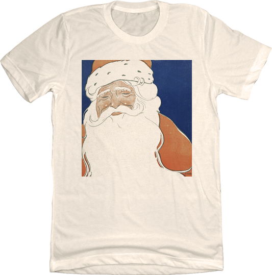 Vintage Hand-Drawn Santa T-shirt natural white Old School Shirts
