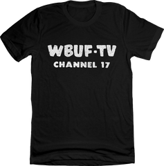 WBUF-TV Channel 17 black T-shirt Old School Shirts