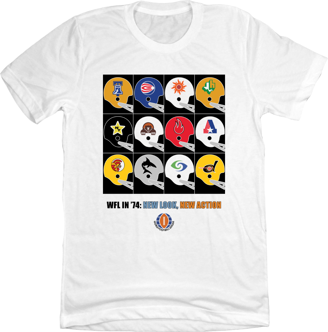 WFL 1974 Poster T-shirt white Old School Shirts