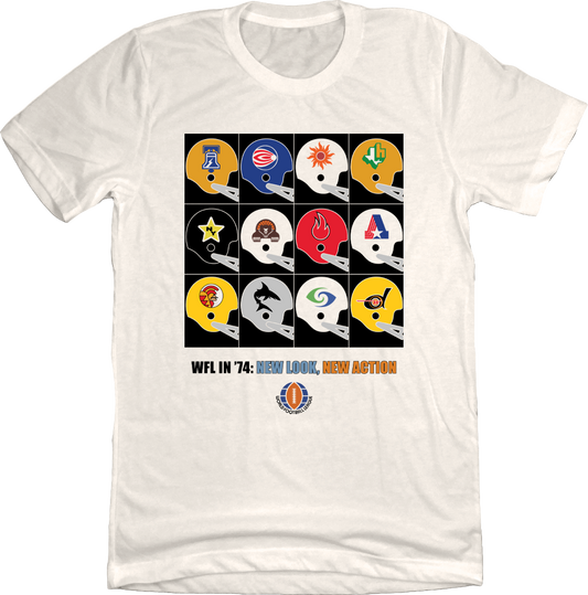 WFL 1974 Poster T-shirt Natural White Old School Shirts